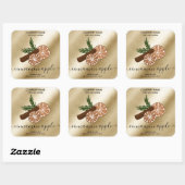 Christmas Floral Cinnamon Candle productetiket Vierkante Sticker (Vel)