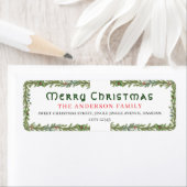 Christmas Floral Elegant Simple Return Address Etiket (Insitu)