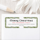 Christmas Floral Elegant Simple Return Address Etiket (Insitu)