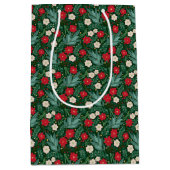 Christmas Floral Gift Bag Medium Cadeauzakje (Voorkant)