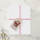 Christmas Floral Holiday Cheers Personalized Cadeaulabel (Met Touw)