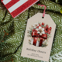 Christmas Floral Holiday Cheers Personalized Cadeaulabel