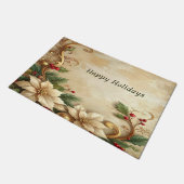 Christmas Floral Holiday Doormat Deurmat (Schuin)
