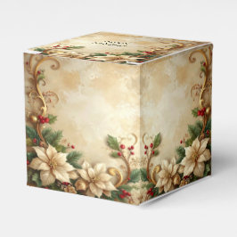 Christmas Floral Holiday Favor Box Bedankdoosjes