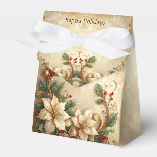 Christmas Floral Holiday Gift Box Bedankdoosjes (Voorkant Zijde)
