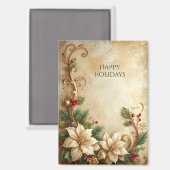 Christmas Floral Holiday Magnet (Voorkant / Achterkant)