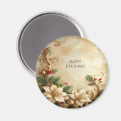 Christmas Floral Holiday Magnet (Voorkant / Achterkant)