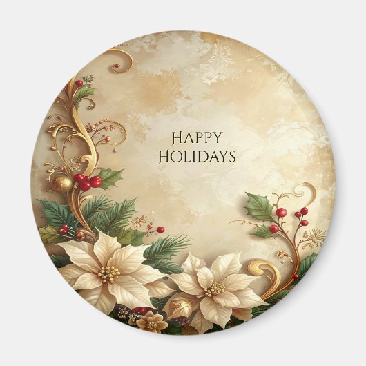 Christmas Floral Holiday Magnet (Voorkant)