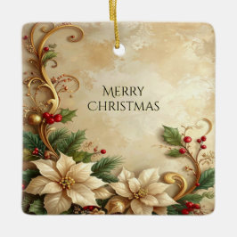 Christmas Floral Holiday Ornament