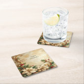Christmas Floral Holiday Paper Coaster Kartonnen Onderzetters (Insitu)
