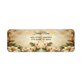 Christmas Floral Holiday Return Address Label (Voorkant)