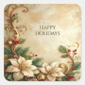 Christmas Floral Holiday Sticker (Voorkant)