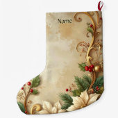 Christmas Floral Holiday Stocking Grote Kerstsok (Achterkant)