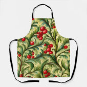 Christmas Floral Pattern With Red Berries Schort (Voorkant)