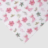 Christmas Floral Pink Ice Skates Tissuepapier (Detail)