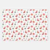 Christmas Floral Red Ice Skates Inpakpapier Vel (Voorkant)