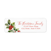 Christmas Floral Return Address Labels (Voorkant)