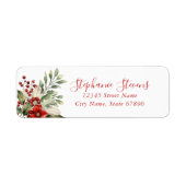 Christmas Floral Return Address Labels (Voorkant)