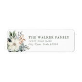 Christmas Floral Return Address Labels (Voorkant)