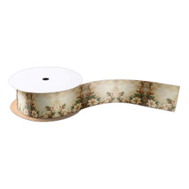 Christmas Floral Satin Ribbon Satijnen Lint