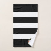 Christmas floral wreath stripes monogram bad handdoek (Handdoek)