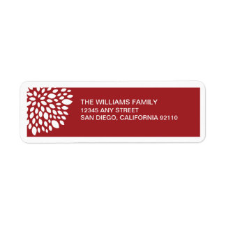 Christmas Flower retour adres label - rood