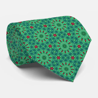 Christmas Flowers and Medallions Neck Tie Stropdas