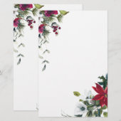 Christmas Flowers Briefpapier (Voorkant / Achterkant)