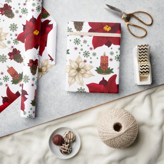 Christmas flowers cadeaupapier (Crafts)