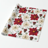 Christmas flowers cadeaupapier (Uitgerold)