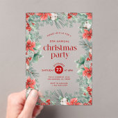 Christmas Flowers Frame Party Invitation Acryl Uitnodigingen (Insitu (Draagbaar))