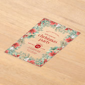 Christmas Flowers Frame Party Invitation Acryl Uitnodigingen (Laagn)