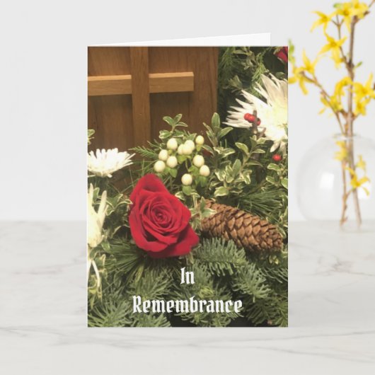 Christmas flowers, InRemembrance Card Kaart (Gele Bloem)