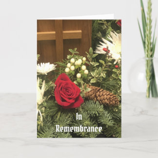 Christmas flowers, InRemembrance Card Kaart