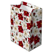 Christmas flowers medium cadeauzakje (Achterkant Gekanteld)