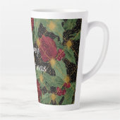 Christmas Flowers Pattern,Gold Red Green Black Latte Mok (Rechts)