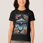 Christmas Flying Saucer Aliens Deck the Mothership Tri-Blend Shirt (Voorkant)