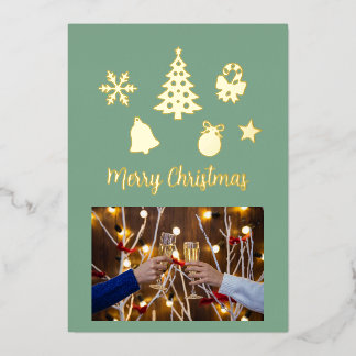Christmas Foil Photo Postcard, Foil Postcard Folie Uitnodiging