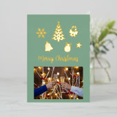 Christmas Foil Photo Postcard, Foil Postcard Folie Uitnodiging (Staand Voorkant)