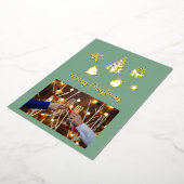 Christmas Foil Photo Postcard, Foil Postcard Folie Uitnodiging (Gedraaid)
