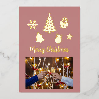 Christmas Foil Photo Postcard, Foil Postcard Folie Uitnodiging