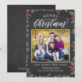 Christmas Foliage EDITABLE ACHTERGROND Vakantie Ka Feestdagenkaart (Voorkant / Achterkant)