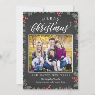 Christmas Foliage EDITABLE ACHTERGROND Vakantie Ka Feestdagenkaart