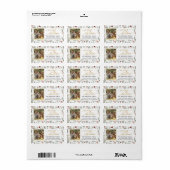 Christmas Foliage Gold Script Foto Retouradres Etiket (Full Sheet)