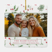 Christmas Foliage Photo Ceramic Ornament (Achterkant)