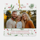 Christmas Foliage Photo Ceramic Ornament (Voorkant)