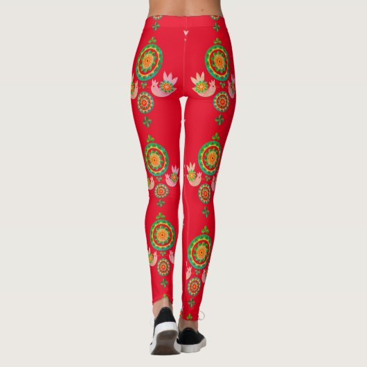 CHRISTMAS FOLK ART PRINED Leggings (Achterkant)