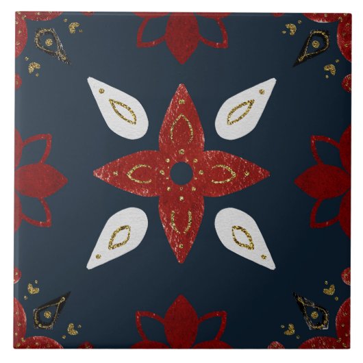 Christmas Folk Nordic Art Tegeltje (Voorkant)