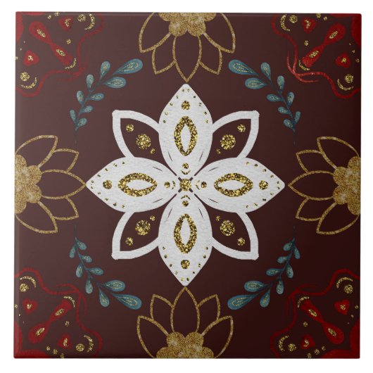 Christmas Folk Nordic Art Tegeltje (Voorkant)