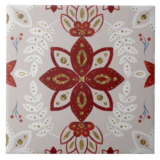 Christmas Folk Nordic Art Tegeltje (Voorkant)